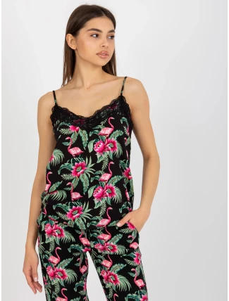 Blúzka D73771M11059A čierna a zelená