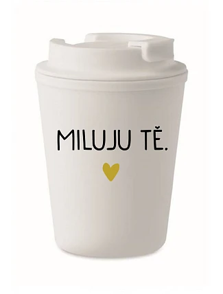 I LOVE YOU - biely termohrnček 300 ml