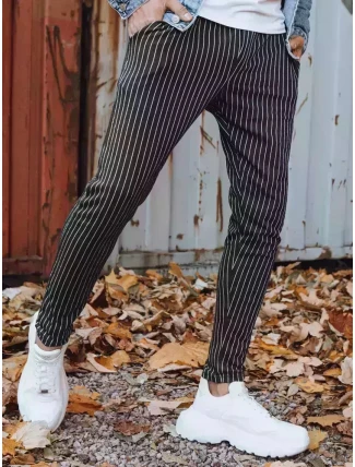 Pánske tmavosivé nohavice FashionStreet chinos UX3430