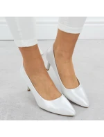 Dámske strieborné saténové lodičky Sergio Leone 1336