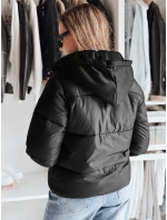Dámska krátka páperová bunda GLAMVO s kapucňou čierna FashionStreet TY4950