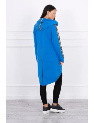 Mikina so zipsom na chrbte z džínsoviny