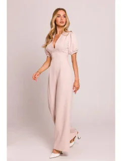 M852 Kombinéza s puzdrovými rukávmi - svetlo béžová