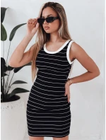 Dámske pruhované mini šaty PREFAB black FashionStreet EY2578 Dámske pruhované mini šaty PREFAB black FashionStreet EY2578