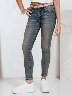 Dámske skinny džínsy s vysokým pásom modré FashionStreet UY2792