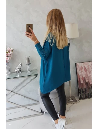 Oversize mikina s asymetrickými bokmi námornícka modrá Oversize mikina s asymetrickými bokmi námornícka modrá
