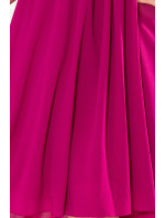 Šifónové šaty so zaväzovaním Numoco ALIZEE - fuchsiovo ružové