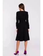 Roztiahnuté šaty S378 čierne - Stylove
