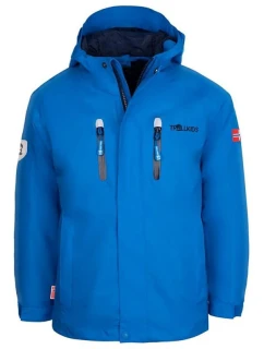 TrollKids Detská bunda do dažďa Sognefjord Jacket Pro azure blue/navy priedušná modrá (431-160)