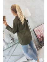 Tunika na zips s kapucňou Oversize khaki farba Tunika na zips s kapucňou Oversize khaki farba