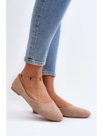 Baleriny Damskie Zamszowe Beżowe Lasota