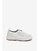 Otevřené Slip-On Boty Na Platformě Bílé Glamma
