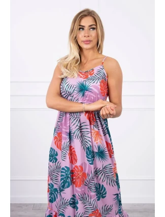 Šaty s motívom listov fialovej