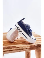 Dziecięce Materiałowe Trampki Na Rzep BIG STAR KK374075 Granatowe