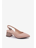 Dámske sandále na podpätku Vinceza Beige Dámske sandále na podpätku Vinceza Beige