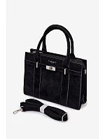 Kufříková kabelka z imitace semiše Černá Noressa
