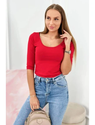 Blúzka s okrúhlym výstrihom 8832 červená - Kesi
