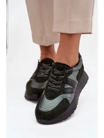 Sneakersy Damskie Na Platformie Vinceza 58561 Ciemnozielone