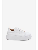 Dámske kožené tenisky na platforme Zazoo N408S2 white Dámske kožené tenisky na platforme Zazoo N408S2 white