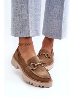 Dámske semišové mokasíny so zdobením D&A Brown Dámske semišové mokasíny so zdobením D&A Brown