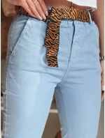 Dámske nohavice s opaskom MADELINA modré FashionStreet UY2626