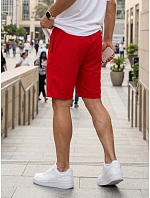Pánske červené teplákové šortky FashionStreet SX2637 Pánske červené teplákové šortky FashionStreet SX2637