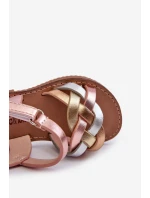 Sandałki Dziecięce Zapinane Na Rzep Z Przeplatającymi Się Paseczkami Multikolor Dianttha
