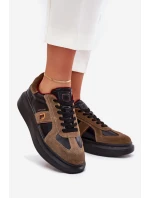 Skórzane Damskie Sneakersy Na Platformie Daniel Lopez Just Dare SS2D4001 Czarne