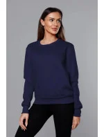 Tmavomodrá dámska tepláková mikina so sťahovacími lemami (W01-66)