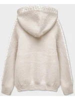 Svetlo béžový prehoz cez oblečenie ála alpaka s kapucňou (B6001-51) Svetlo béžový prehoz cez oblečenie ála alpaka s kapucňou (B6001-51)