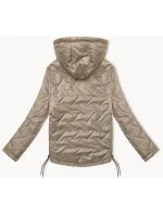 Tmavobéžová dámska bunda so šnúrkou S'West (B8360-12)