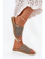 Klapki Damskie Na Koturnie Panterka Norozi