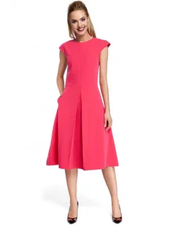 M296 Šaty s obrátenými záhybmi - ružové