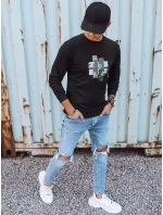 Pánska mikina s potlačou čierna FashionStreet BX5352