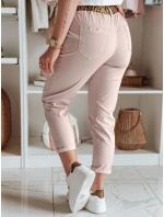 Dámske nohavice s opaskom MADELINA pink FashionStreet UY2627 Dámske nohavice s opaskom MADELINA pink FashionStreet UY2627