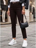 Dámske džínsy s opaskom, strih mom fit, hnedé, FashionStreet UY3127 Dámske džínsy s opaskom, strih mom fit, hnedé, FashionStreet UY3127
