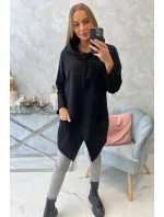 Oversize tunika s obálkou vpredu čierna