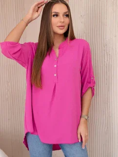 Blúzka s predĺženým chrbtom fuchsiová