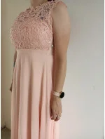 Dámske šaty dlhé Lenka koralovo ružové - EVA&LOLA