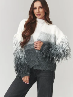 Zapínanie svetra model 220770 Makadamia