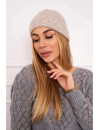 Tenká čiapka Oliwia K252 svetlo béžová