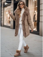 Dámska zimná bunda MORISIO dlhá prešívaná s kapucňou béžová FashionStreet TY5183 Dámska zimná bunda MORISIO dlhá prešívaná s kapucňou béžová FashionStreet TY5183