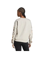 Dámska mikina adidas Animal Print 3-Stripes French Terry Sweatshirt cream JM1836