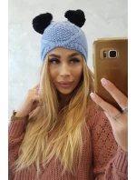 Fleecová čiapka 2 brmbolce K291 modrá