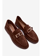 Dámské Mokasiny S Přezkou Čokoládové Belinae