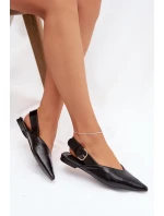 Lakované baleríny s přezkou Černé Rinalle