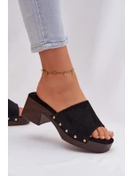 Dámské sandály na klíně s zlatými přezkami Černé Davessa