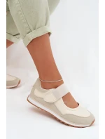 Sportovní dámské polobotky na suchý zip Béžové Aveliette