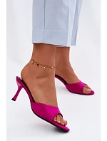 Dámské lodičky na jehlovém podpatku textové fuksiové Selmira