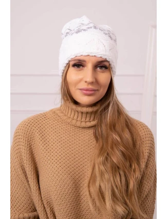Dámska čiapka Kira K374 biela+sivá